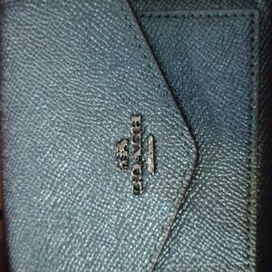 Coach Textured Black Leather Card Holder